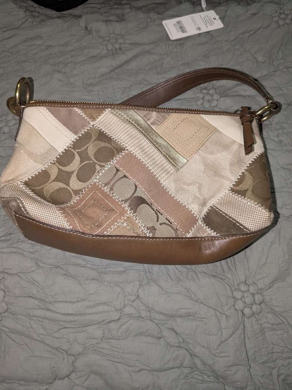 Coach Patchwork Leather Bag - Brown/Beige